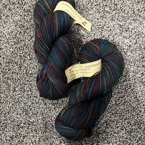 Hand‑Dyed Supersock Yarn 2 Skeins Cherry Hill Tree  Superwash Merino Peacock